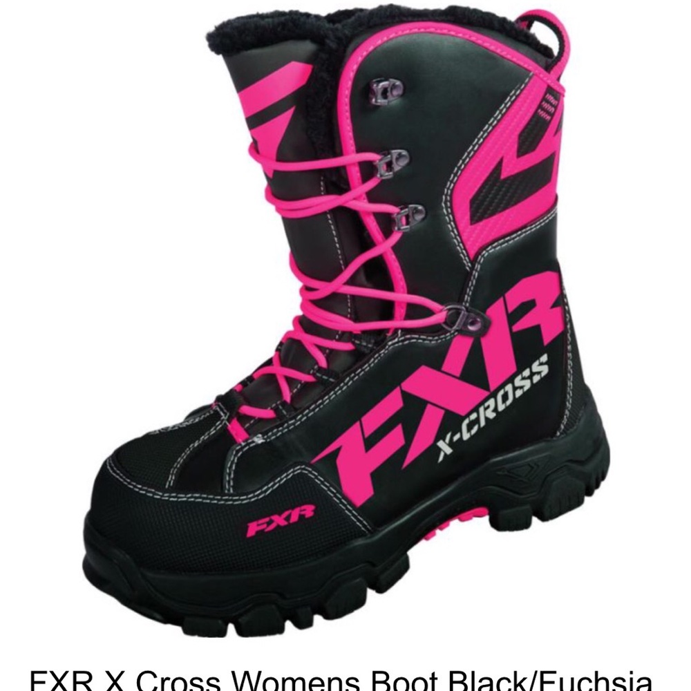 FXR Black and Pink Winter Boots with Insulation